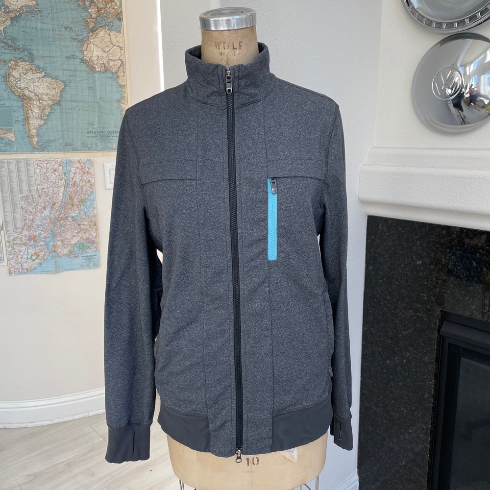Lululemon jacket grey blue zipper large